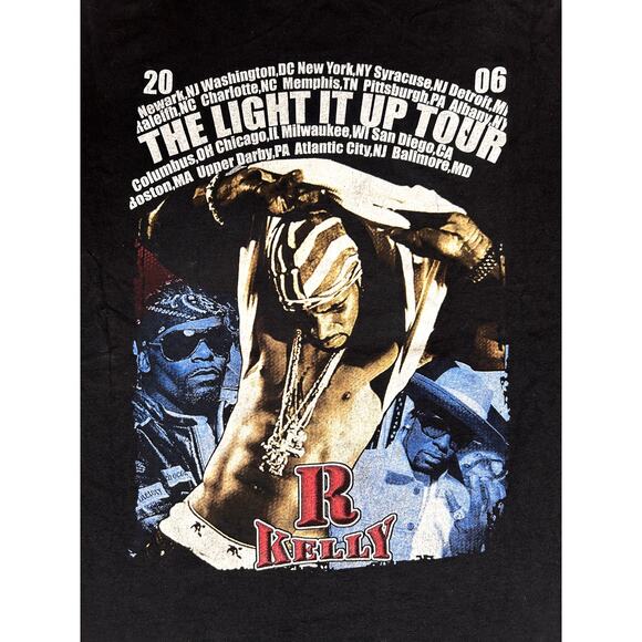 Vintage R Kelly The Light It Up Tour Rap T-Shirt - Picture 4 of 6